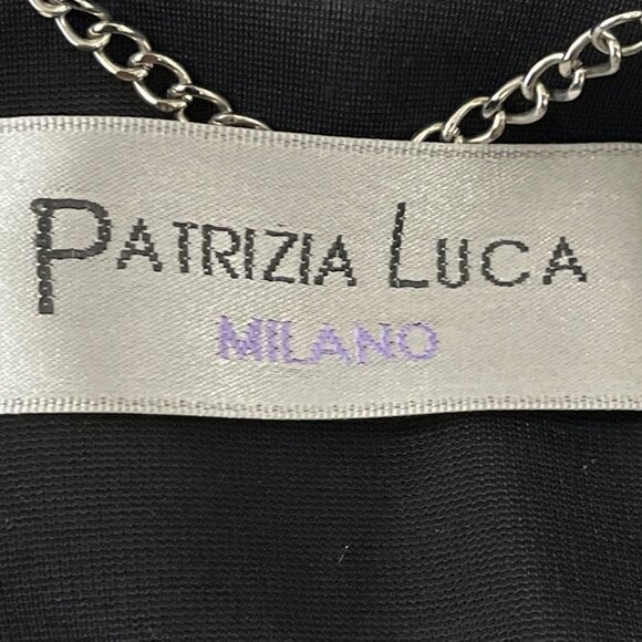 Patrizia Luca Womens Black Lace-Back Jacket With Draped Neckline Sz S - Picture 6 of 9